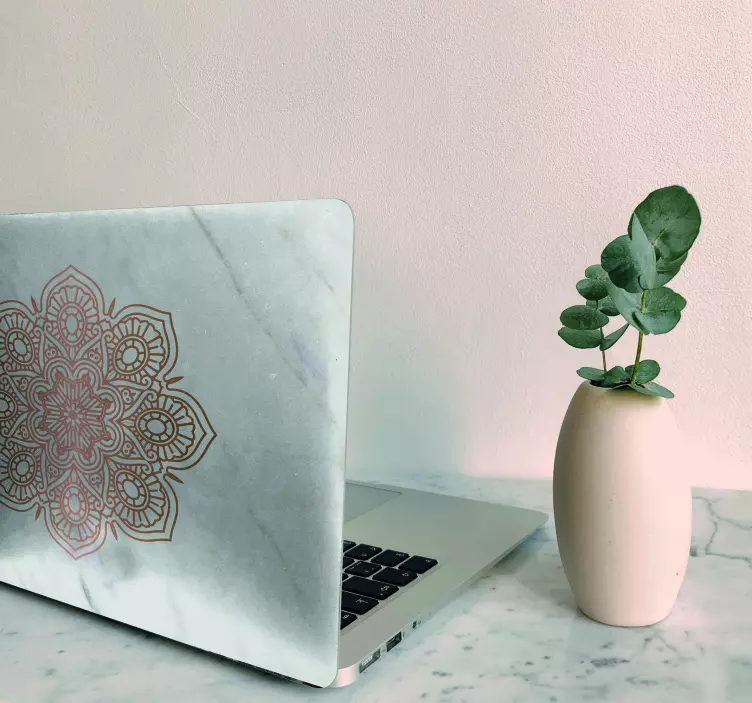 Laptop Aufkleber Mandala mitMmarmoreffekt - TenStickers