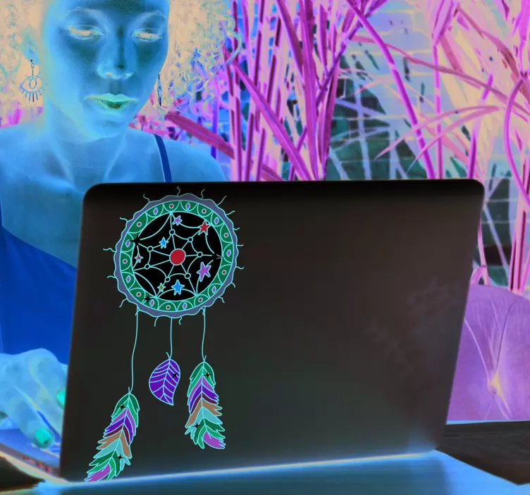 Laptop Sticker Mandala Traumfänger - TenStickers