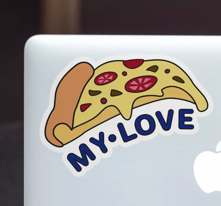 Laptop Aufkleber Pizza Stück Liebe - TenStickers