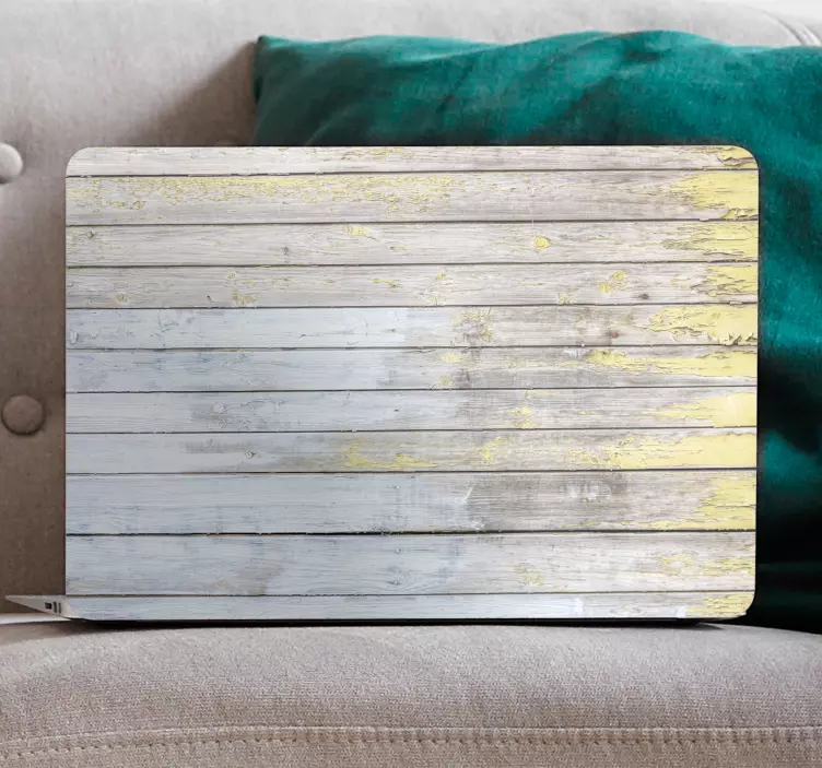 Laptop Sticker Rustikale dielen weiß lackiert - TenStickers