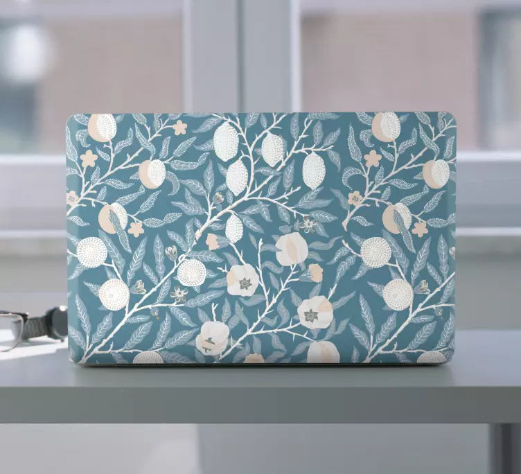 Laptop Sticker vintage Blumenmuster - TenStickers