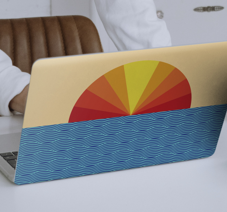 Laptop Folie Wandtattoo 70er Sonne Vintage Sonnenuntergang - TenStickers