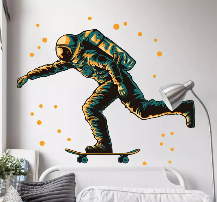 Objekt Aufkleber astronauten-skateboardfigur - TenStickers