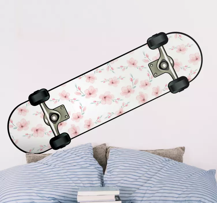 Objekt aufkleber floral muster skateboard - TenStickers