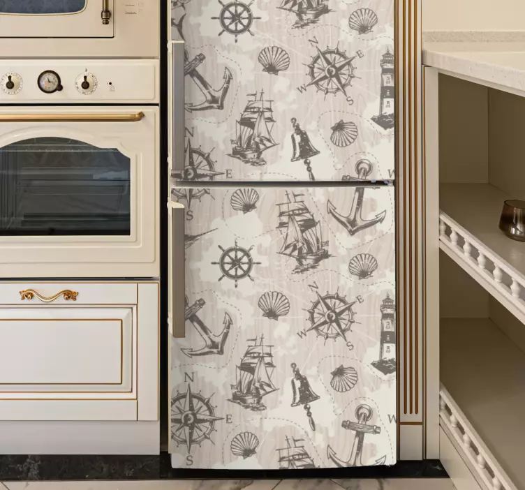 Folie Kühlschrank nautisch thematisiertes design - TenStickers