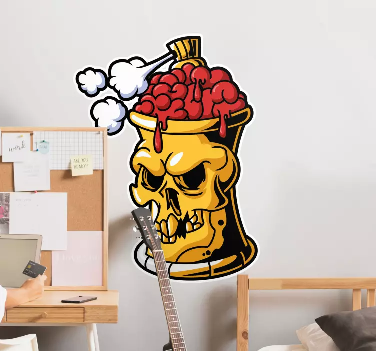 Objekt Aufkleber totenkopf-farbdose - TenStickers