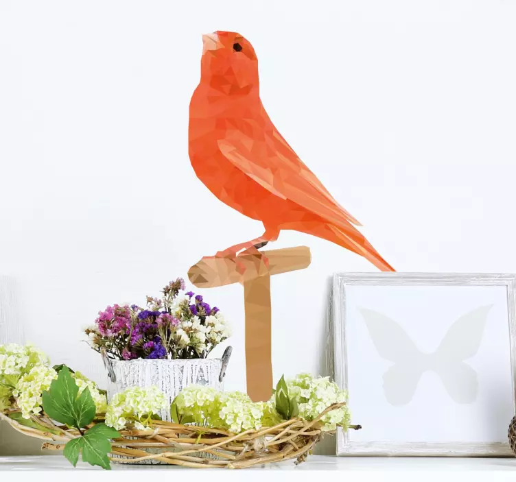 Organgener Vogel Wandtattoo - TenStickers