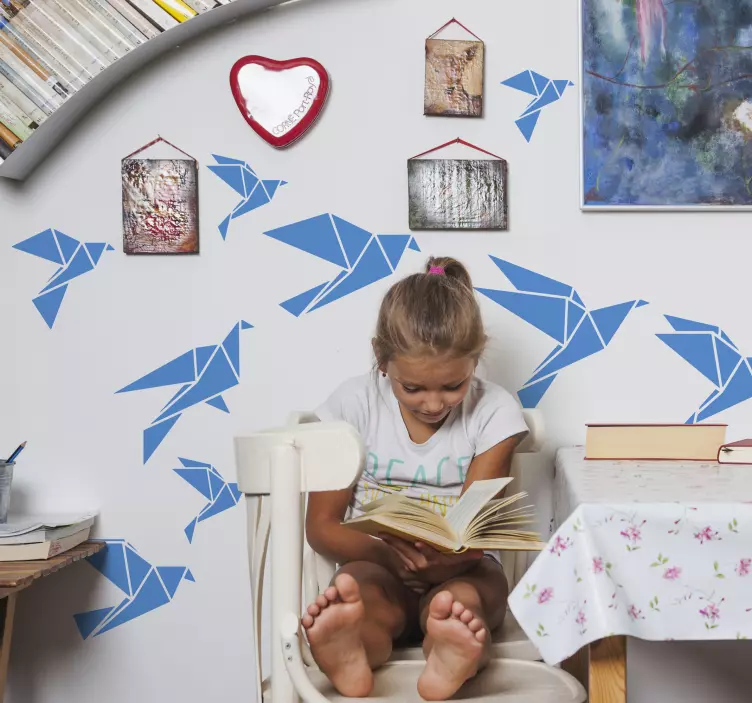 Origami vögel wandaufkleber - TenStickers