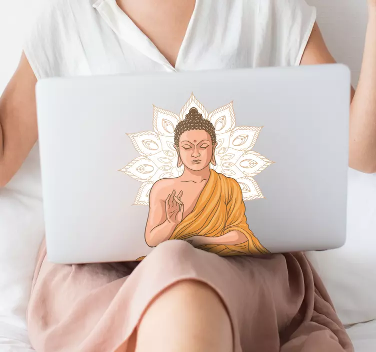 Origineller Aufkleber Buddha Laptop Muster - TenStickers