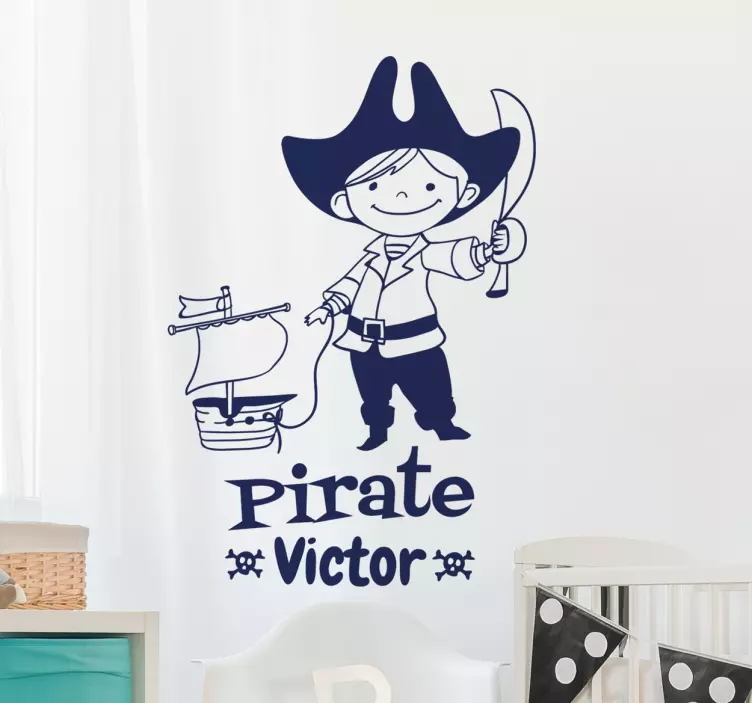Personalisierbarer Pirat Aufkleber - TenStickers
