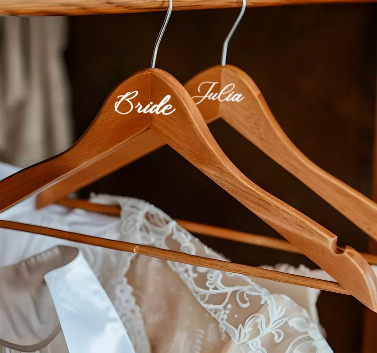 Personalisierter Aufkleber hochzeits-kleiderbügel - TenStickers