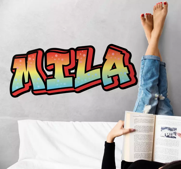 Wandtattoo Jugendzimmer bunter Graffitiname - TenStickers