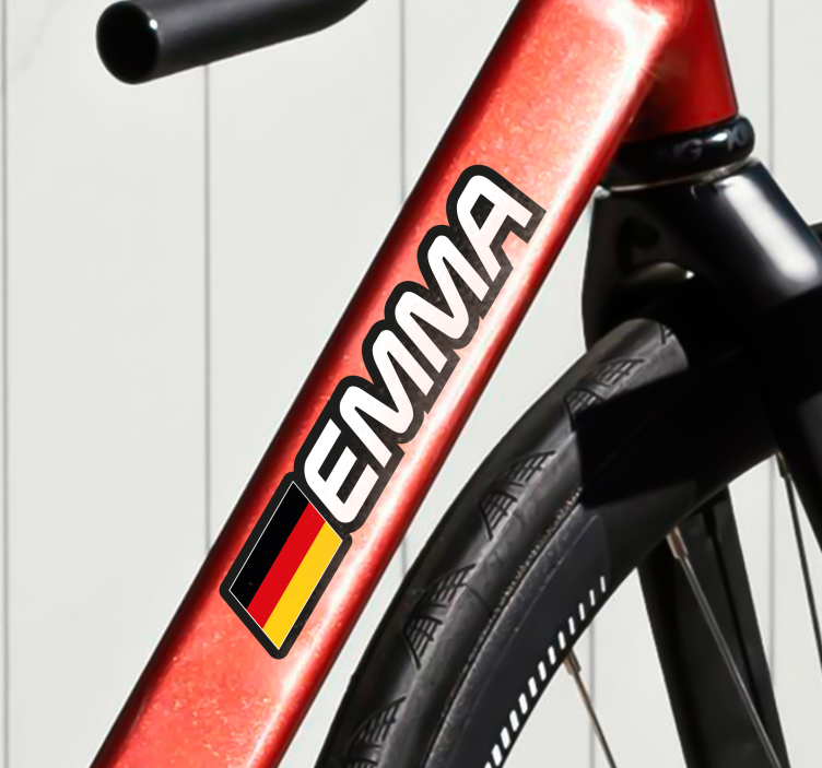 Namensaufkleber Fahrrad Flaggenübergang - TenStickers