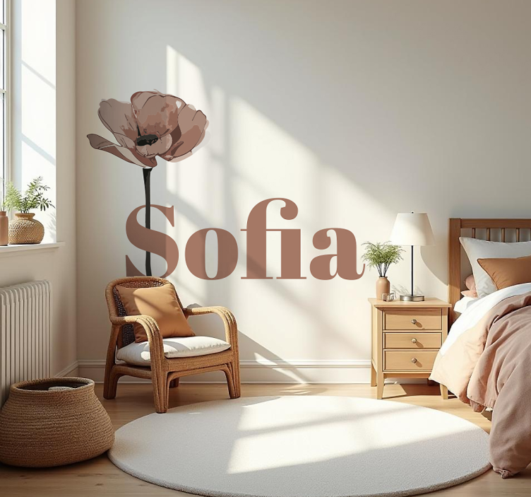 Personalisierter Aufkleber mocha mousse -blume - TenStickers