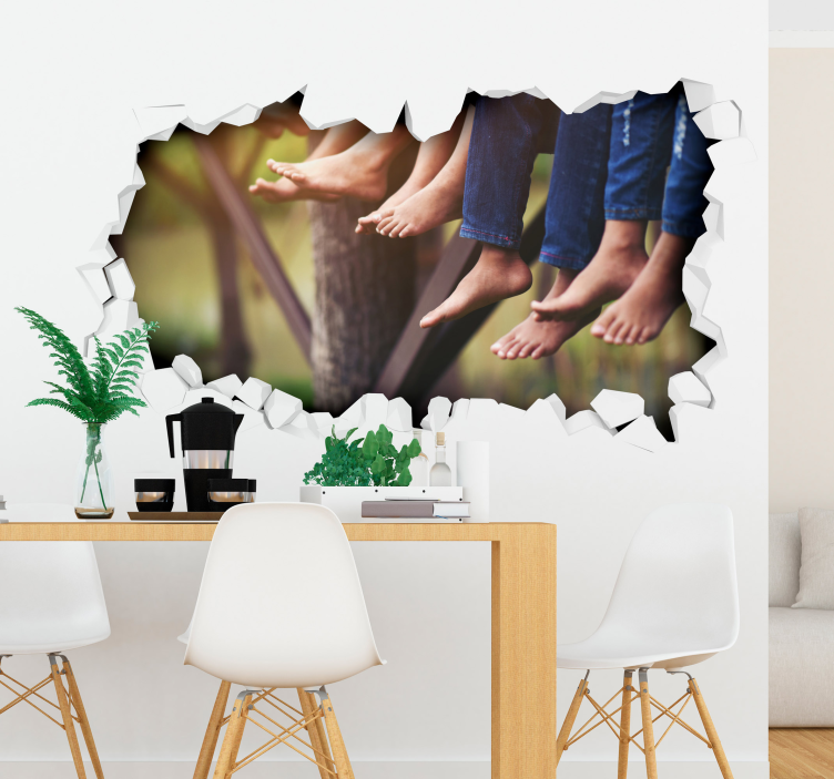 Personalisierbare gebrochene Wand Wandtattoo Wohnzimmer - TenStickers
