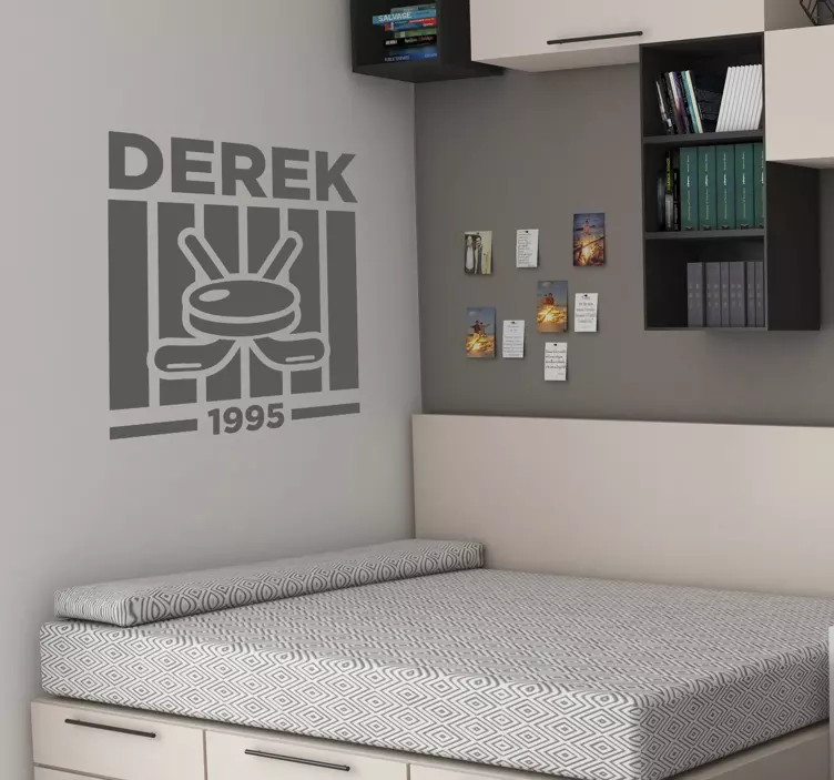 Personalisiertes Wandtattoos Eishockey Motiv - TenStickers