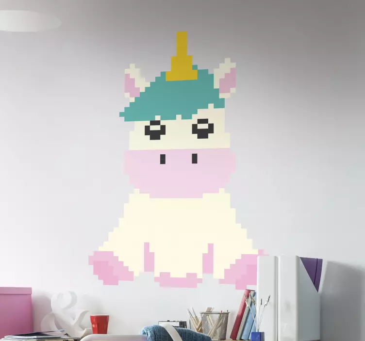 Einhorn Pixel-stil Wandtattoo - TenStickers