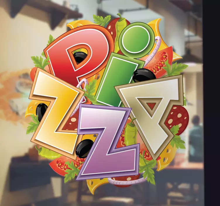 Pizza Logo Wandtattoo - TenStickers