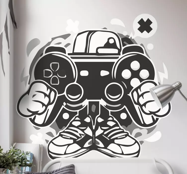 PlayStation Aufkleber Street gamer cartoon - TenStickers