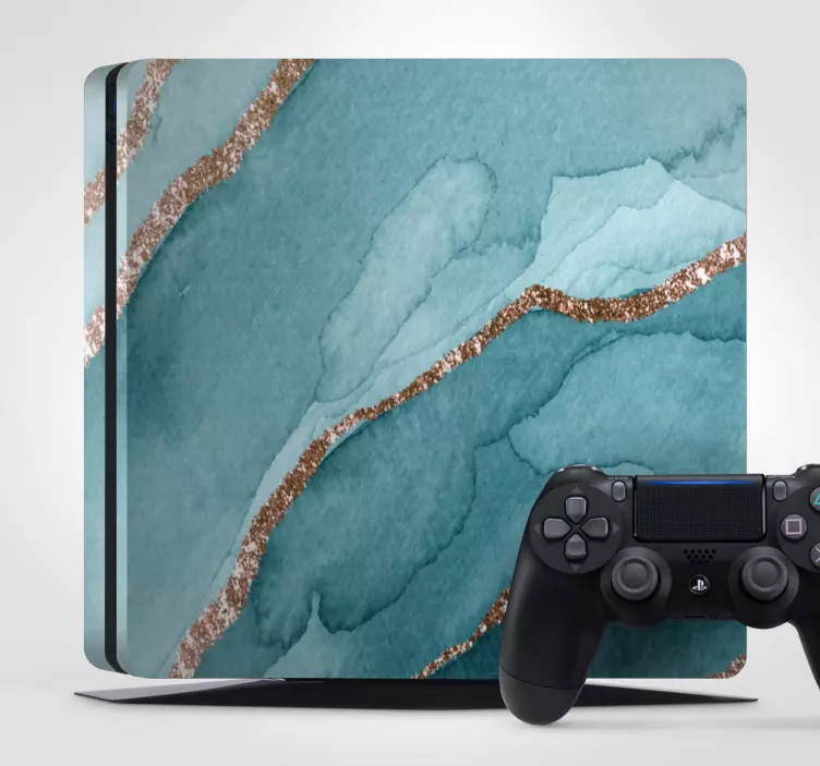 PS4 Aufkleber aqua geode textur - TenStickers