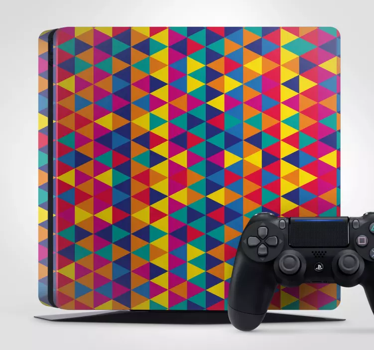 PS4 Aufkleber buntes dreieckmuster - TenStickers