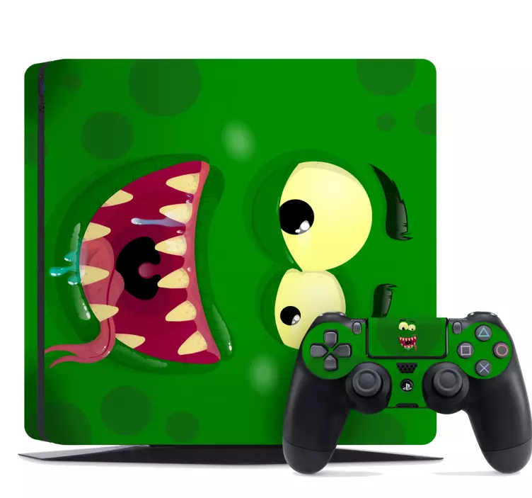 Ps4 aufkleber grünes monster design - TenStickers