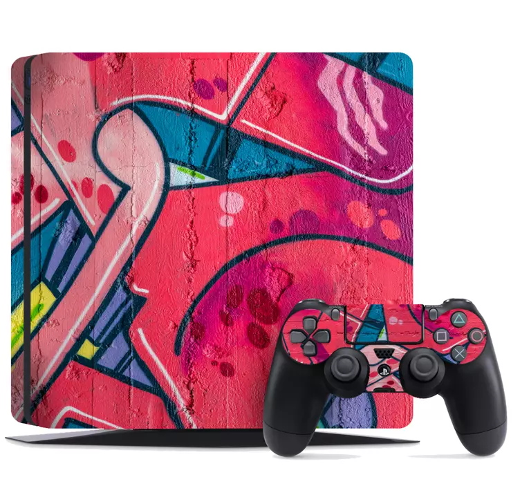 Ps4 aufkleber im lebhaften graffiti-stil - TenStickers