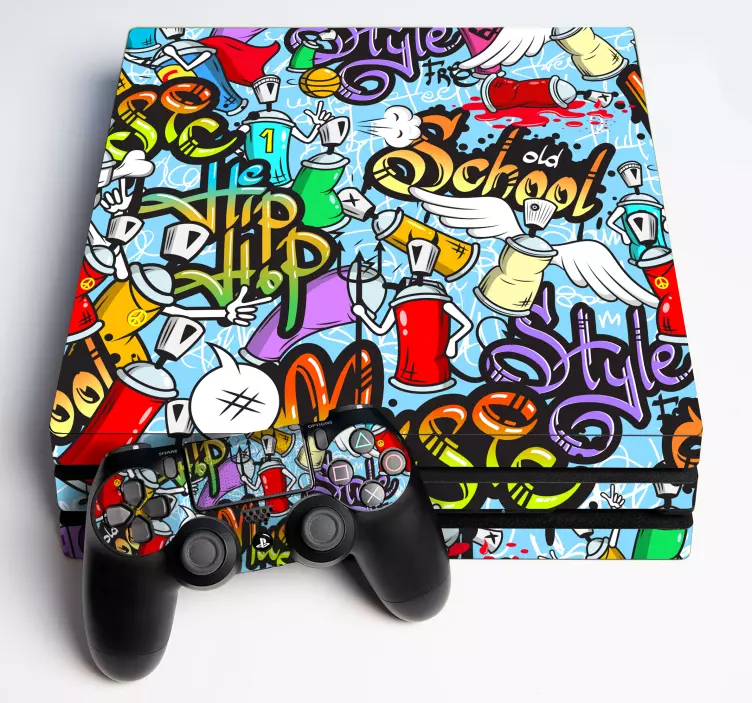 Ps4 aufkleber im lebhaften street style - TenStickers