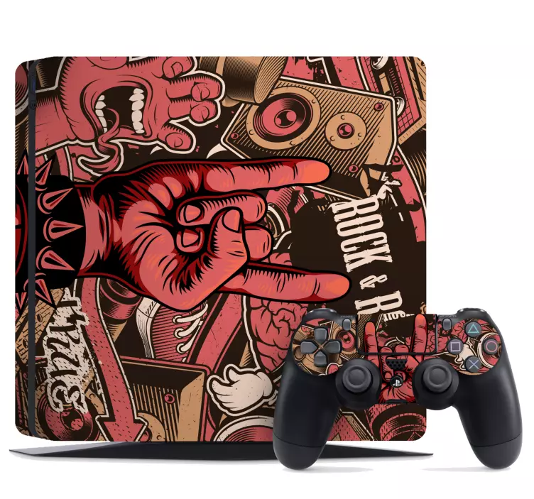 Ps4 aufkleber mit rock & roll gefÜhl - TenStickers