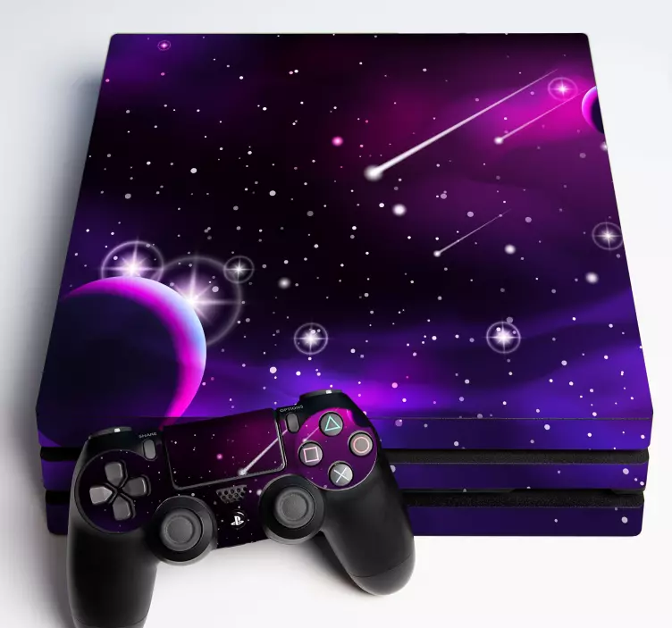 PS4 Aufkleber Lila universum thema - TenStickers