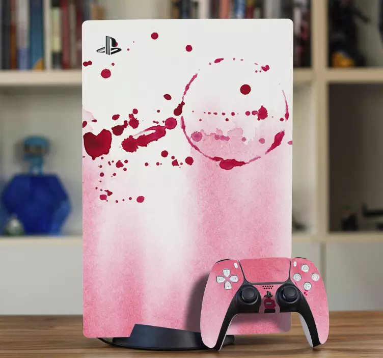 PS4 Aufkleber Abstrakte weiße und rote flecken - TenStickers
