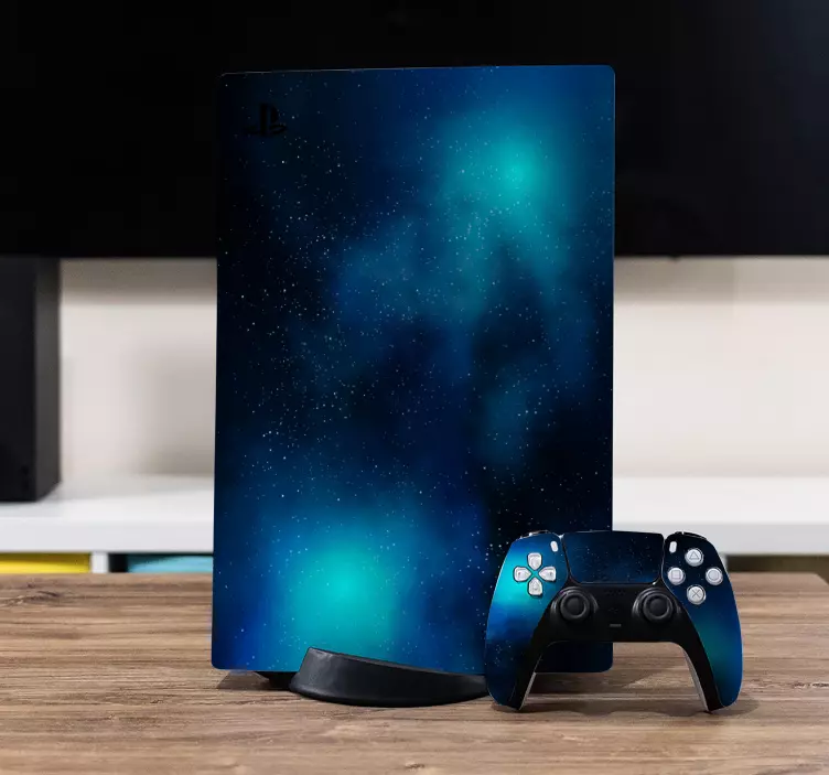 PS5 Aufkleber Blaue galaxie - TenStickers