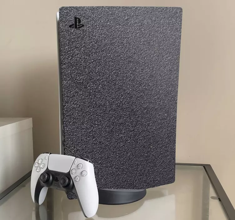 PS5 Aufkleber Gebürsteter schwarzer stahl - TenStickers