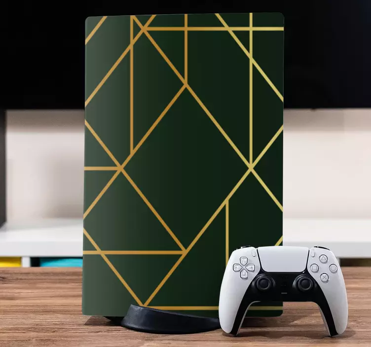PS5 Skin geometrische goldmuster - TenStickers