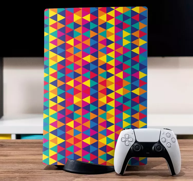 PS5 Skin lebendiges dreiecksmuster - TenStickers