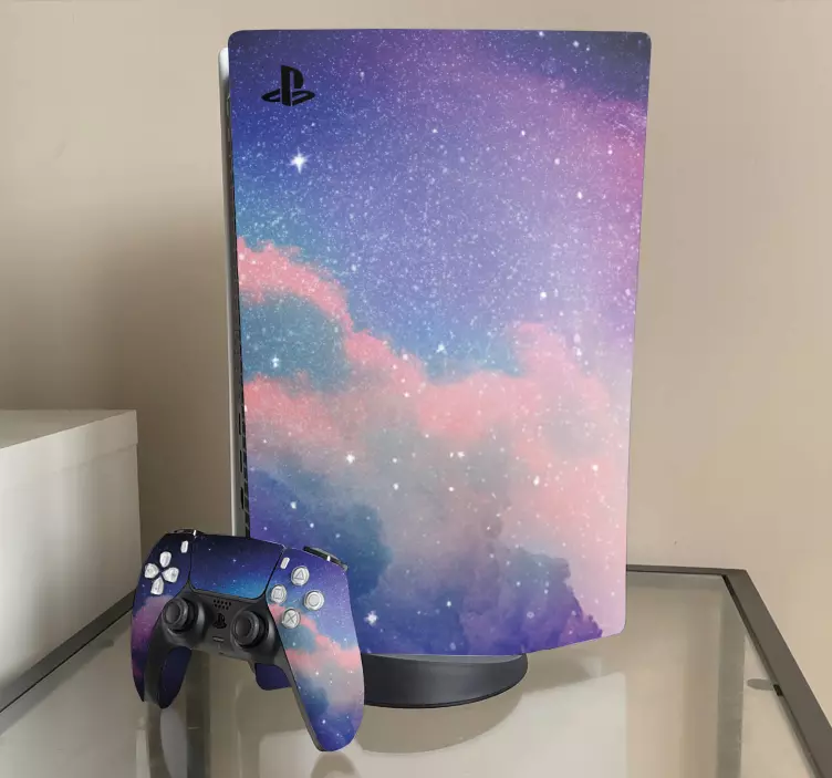 PS5 Aufkleber Lila dunkler himmel - TenStickers