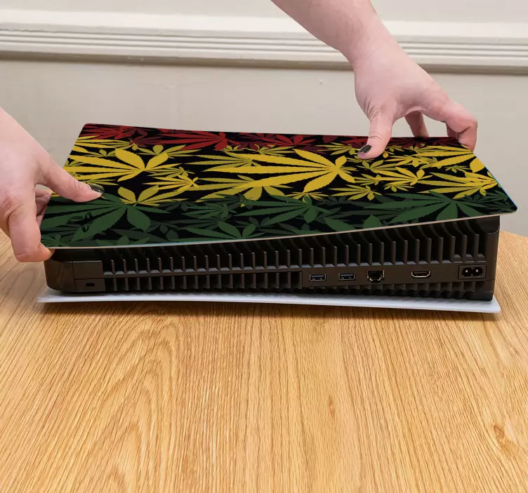 Ps5 skin mit blattdesign folie - TenStickers
