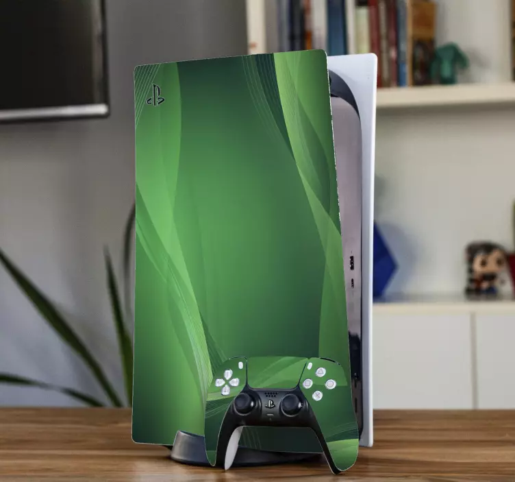 Ps5 skin mit elegantem grünen muster - TenStickers