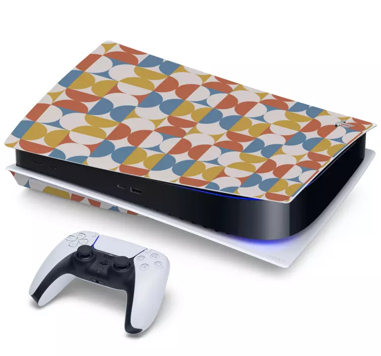 Ps5 skin mit geometrischem farbmuster - TenStickers