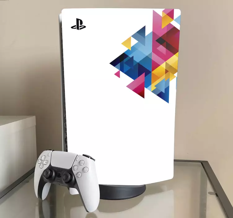 Ps5 skin mit geometrischem farbschema - TenStickers