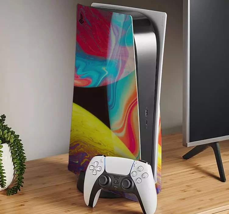 Ps5 skin mit lebendigen kosmischen mustern - TenStickers