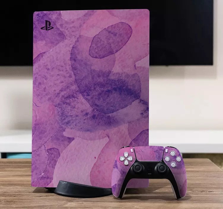 Ps5 skin mit lebhaften lila mustern - TenStickers