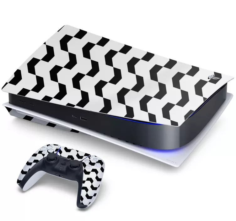 Ps5 skin mit schwarz-weiß-mustern - TenStickers