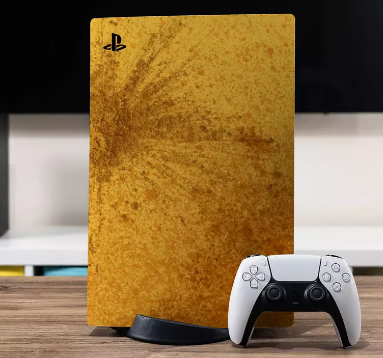 Ps5 skin mit strukturiertem goldenen panel - TenStickers