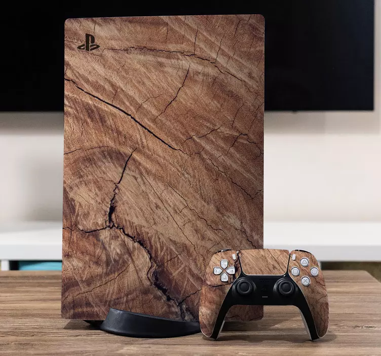 PS5 Skin realistisches Holz - TenStickers