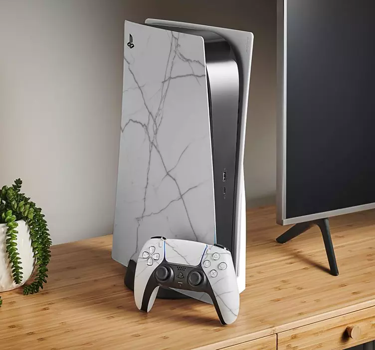 PS5 Skin weißer Marmor - TenStickers
