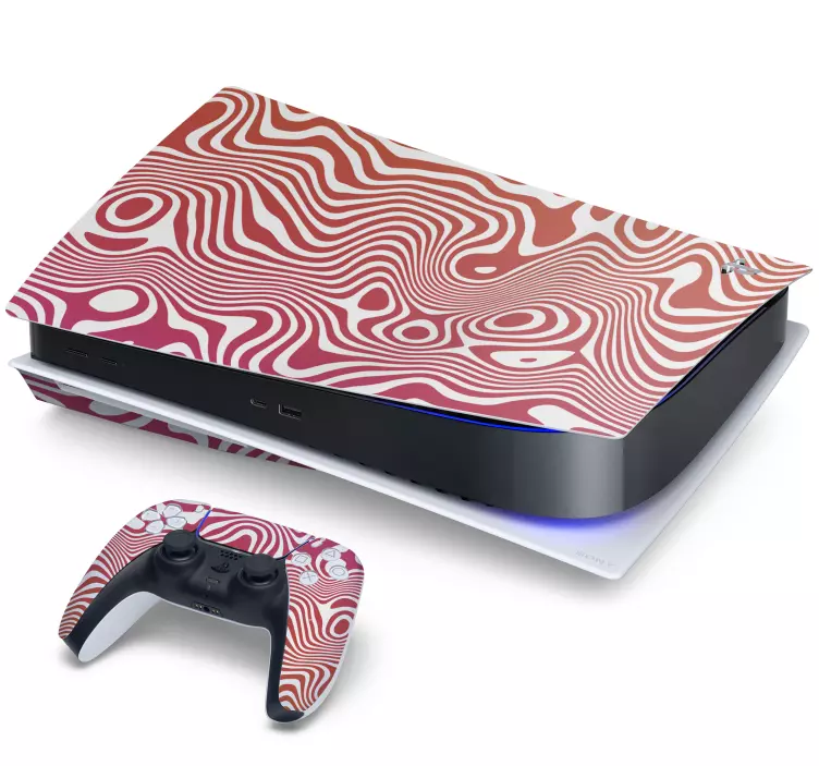 PS5 Skin wellige rote muster - TenStickers