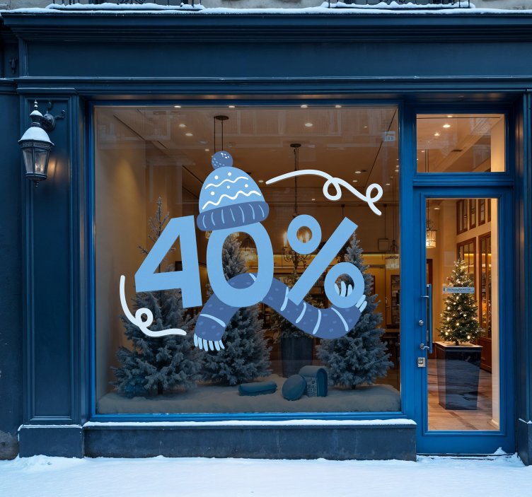 Rabatt Aufkleber blauer winterrabatt - TenStickers