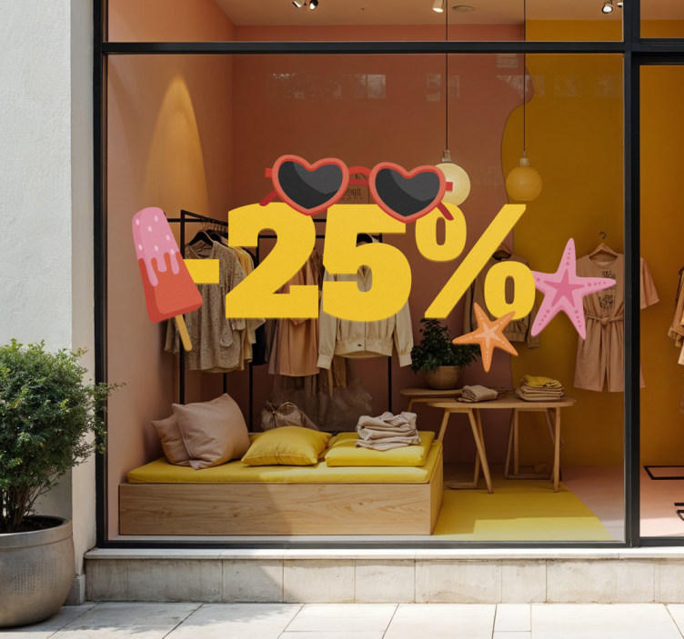 Rabatt Aufkleber farbiger sommerrabatt - TenStickers