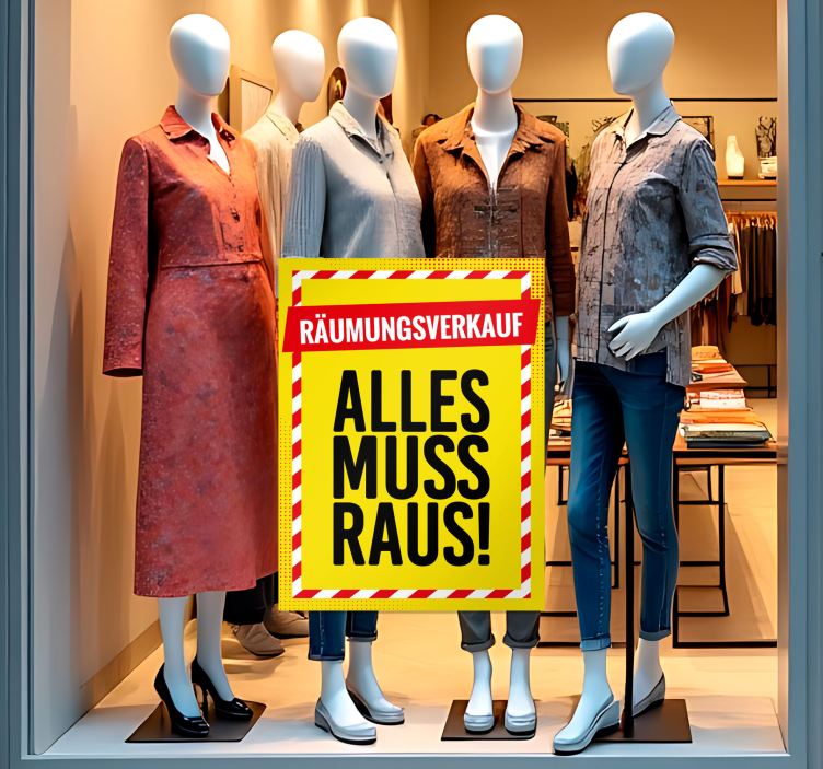 Rabatt Aufkleber räumungsverkauf alles muss raus - TenStickers